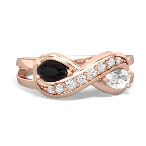 onyx-white topaz diamond infinity ring