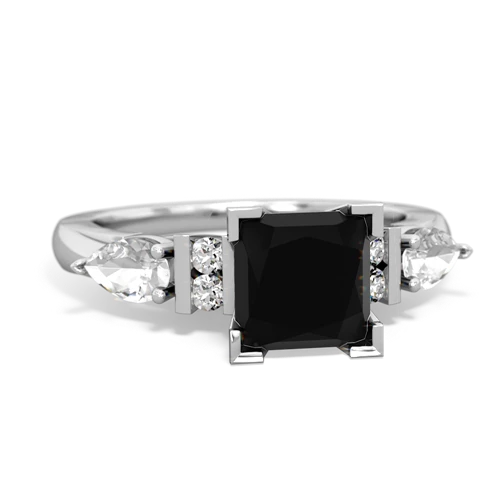 onyx-white topaz engagement ring