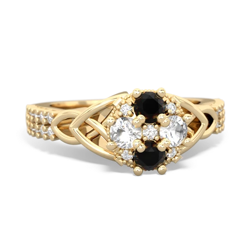 onyx-white topaz engagement ring