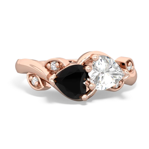 onyx-white topaz floral keepsake ring