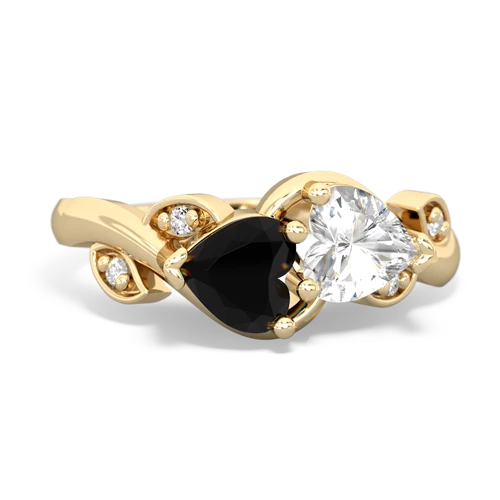 onyx-white topaz floral keepsake ring