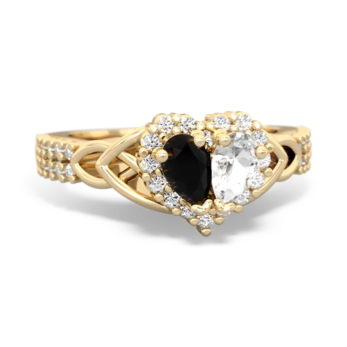 onyx-white topaz keepsake engagement ring