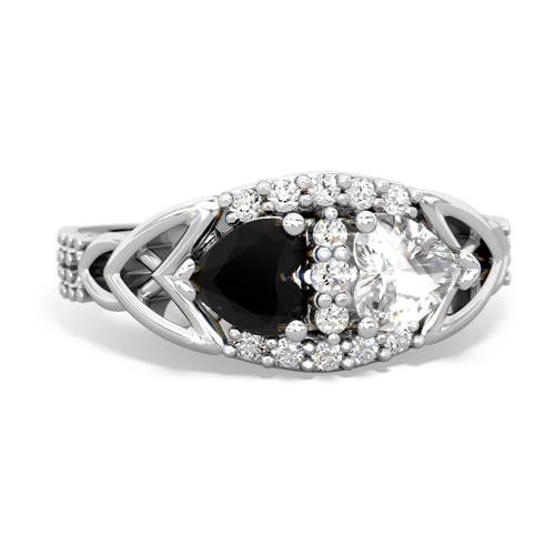 onyx-white topaz keepsake engagement ring