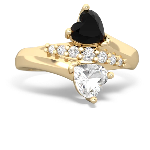 onyx-white topaz modern ring