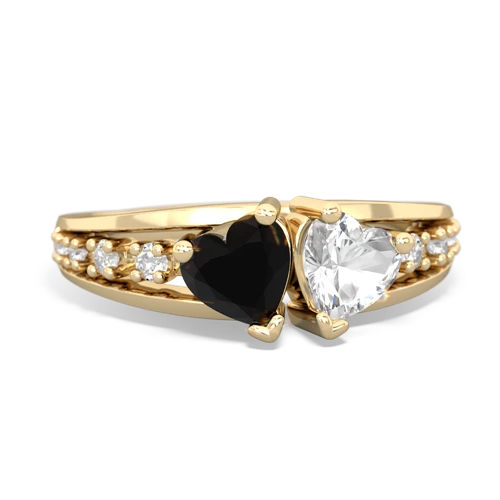 onyx-white topaz modern ring