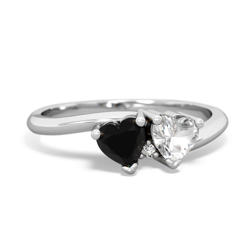 onyx-white topaz sweethearts promise ring