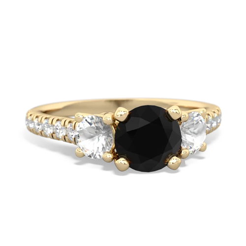 Black Onyx Genuine Black Onyx with Genuine White Topaz and  Pave Trellis ring Ring