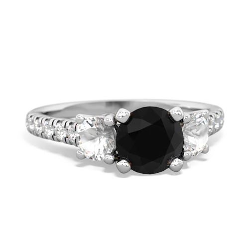 onyx-white topaz trellis pave ring