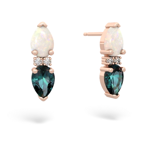 opal-alexandrite bowtie earrings