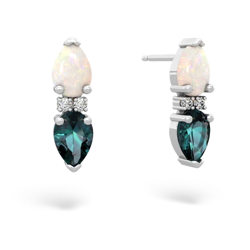 opal-alexandrite bowtie earrings