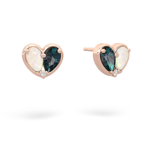 opal-alexandrite one heart earrings