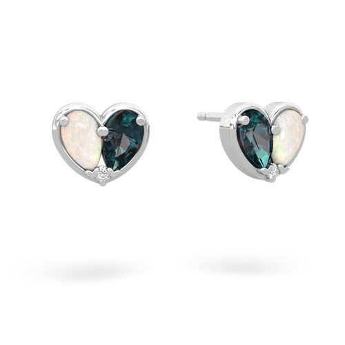 opal-alexandrite one heart earrings