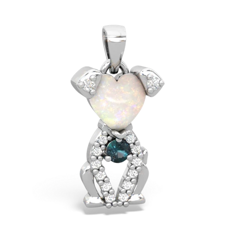 opal-alexandrite birthstone puppy pendant