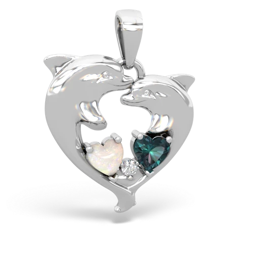 opal-alexandrite dolphins pendant