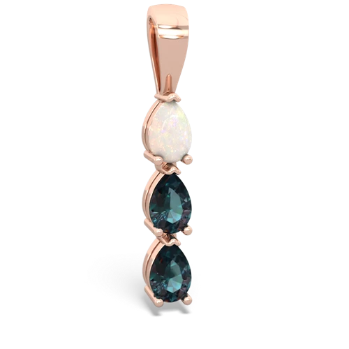 opal-alexandrite three stone pendant