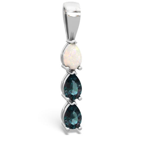 opal-alexandrite three stone pendant