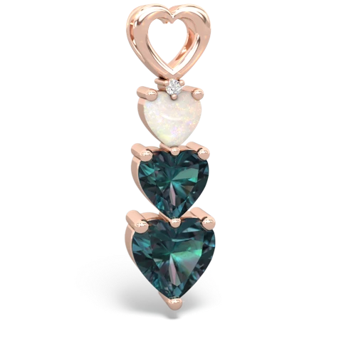 opal-alexandrite three stone pendant