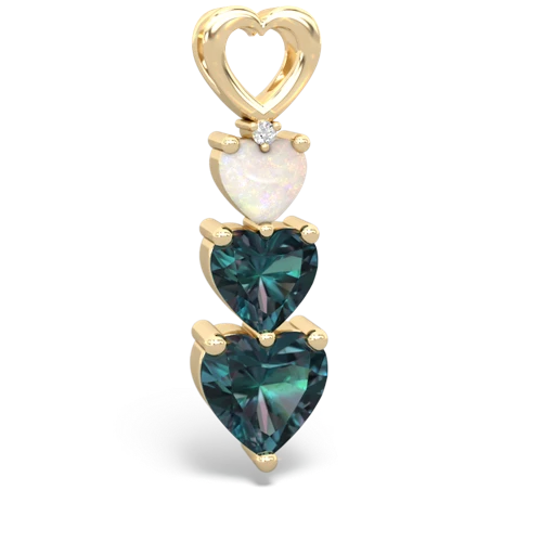 Opal Genuine Opal with Lab Created Alexandrite and Genuine Fire Opal Past Present Future pendant Pendant