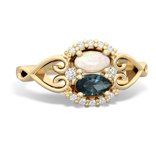 opal-alexandrite antique keepsake ring