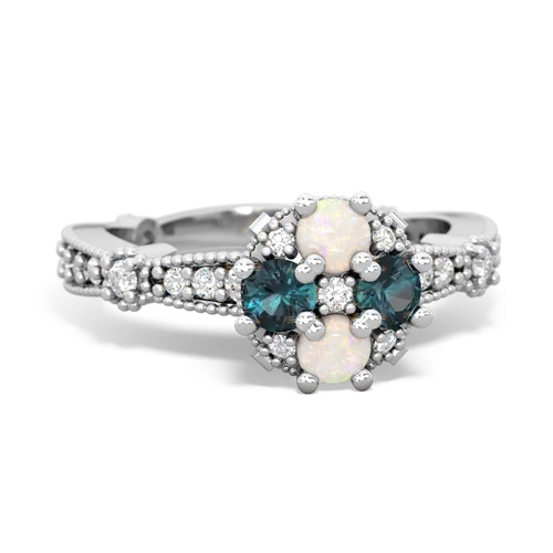 opal-alexandrite art deco engagement ring