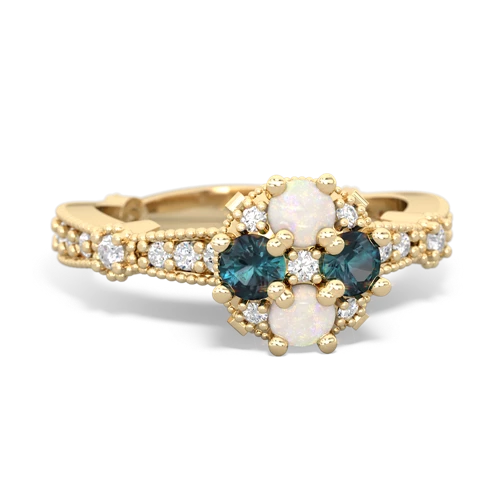 opal-alexandrite art deco engagement ring