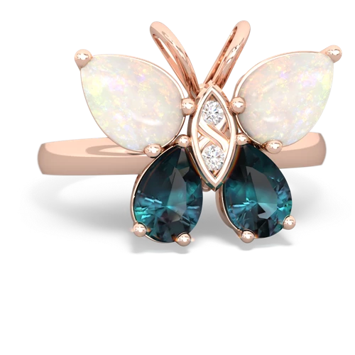 opal-alexandrite butterfly ring