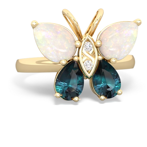 opal-alexandrite butterfly ring