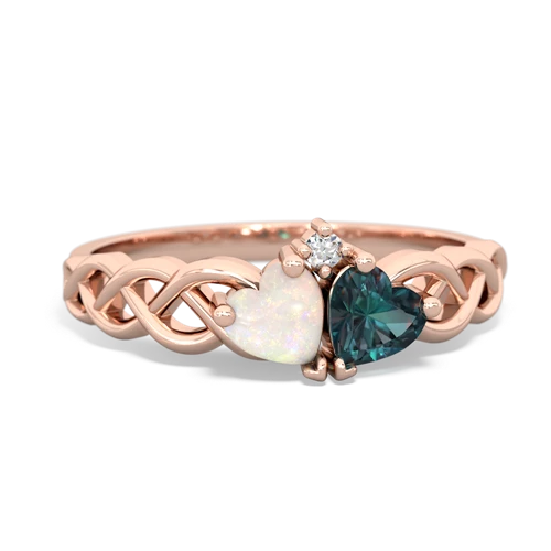 opal-alexandrite celtic braid ring