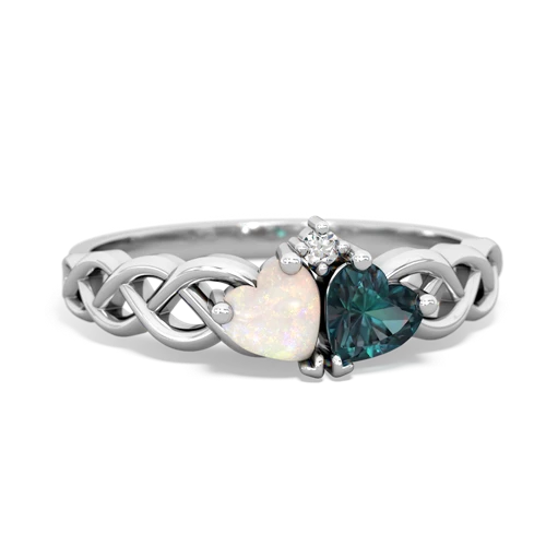 opal-alexandrite celtic braid ring