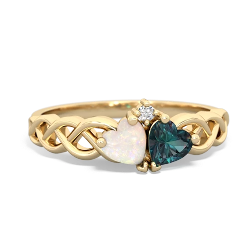 opal-alexandrite celtic braid ring