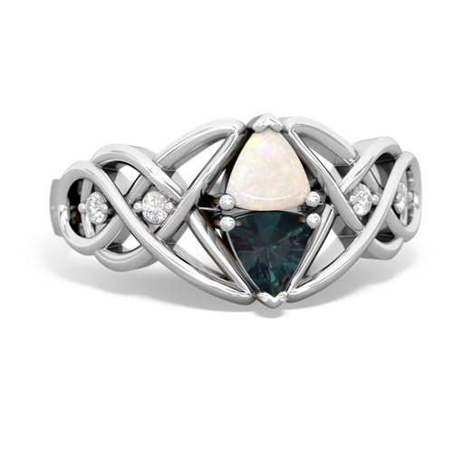 opal-alexandrite celtic knot ring