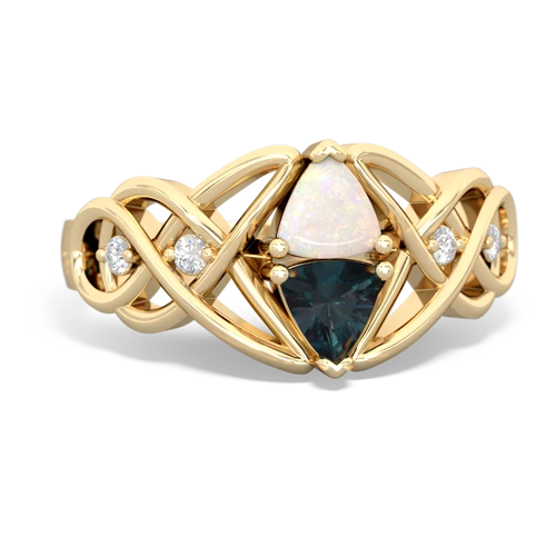 opal-alexandrite celtic knot ring