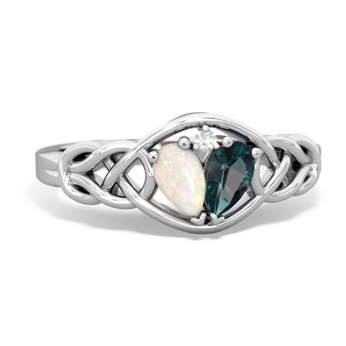 opal-alexandrite celtic knot ring