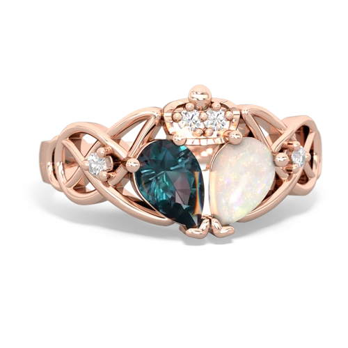 opal-alexandrite claddagh ring