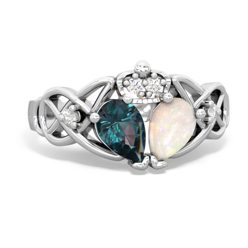 opal-alexandrite claddagh ring