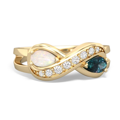 opal-alexandrite diamond infinity ring