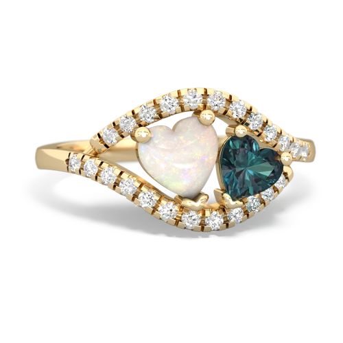 opal-alexandrite mother child ring