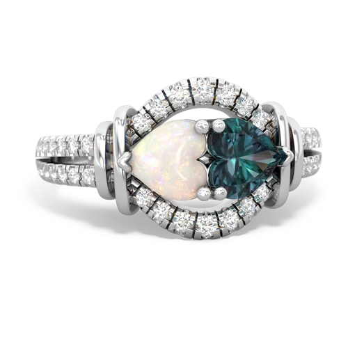 opal-alexandrite pave keepsake ring