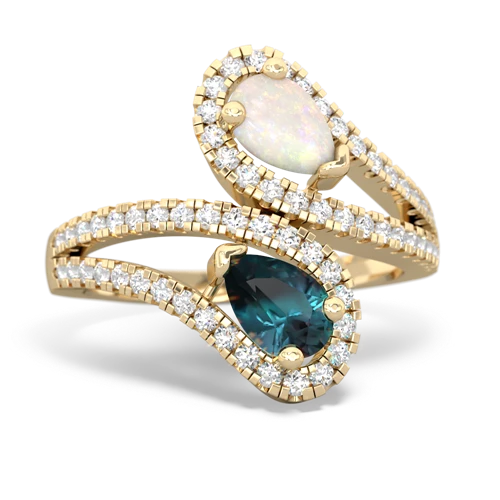 opal-alexandrite pave swirls ring