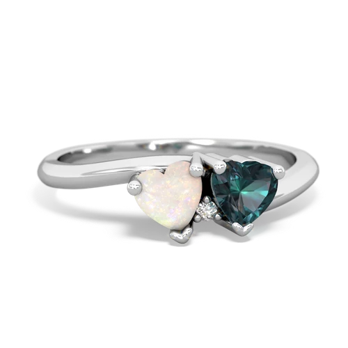 opal-alexandrite sweethearts promise ring