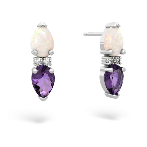 opal-amethyst bowtie earrings