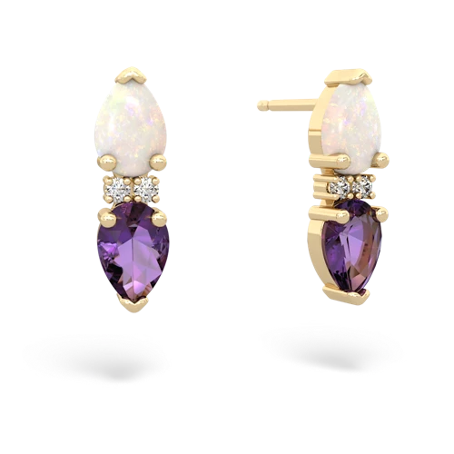 opal-amethyst bowtie earrings