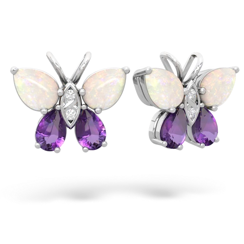 opal-amethyst butterfly earrings