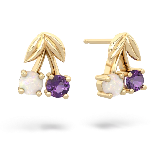 opal-amethyst cherries earrings