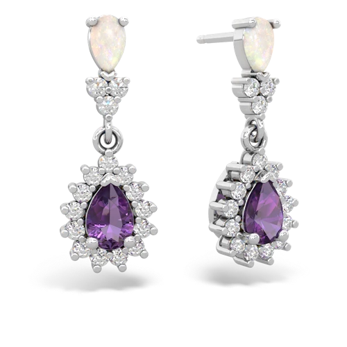opal-amethyst dangle earrings
