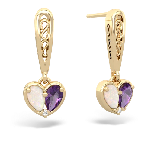 opal-amethyst filligree earrings