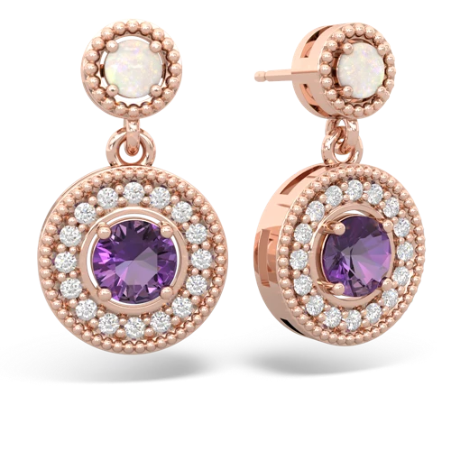 opal-amethyst halo earrings