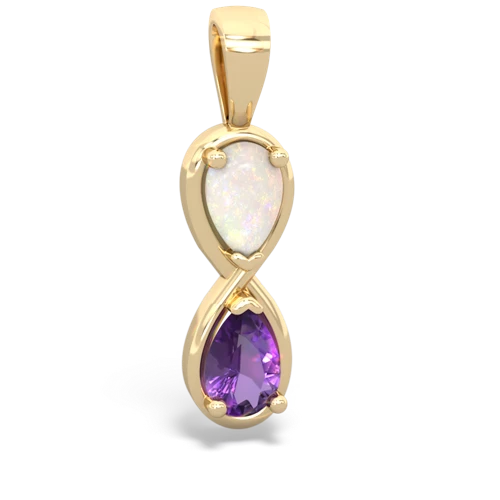 Opal Genuine Opal with Genuine Amethyst Infinity pendant Pendant