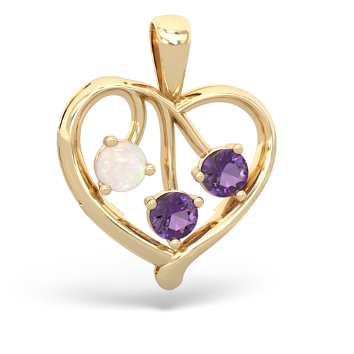 opal-amethyst love heart pendant