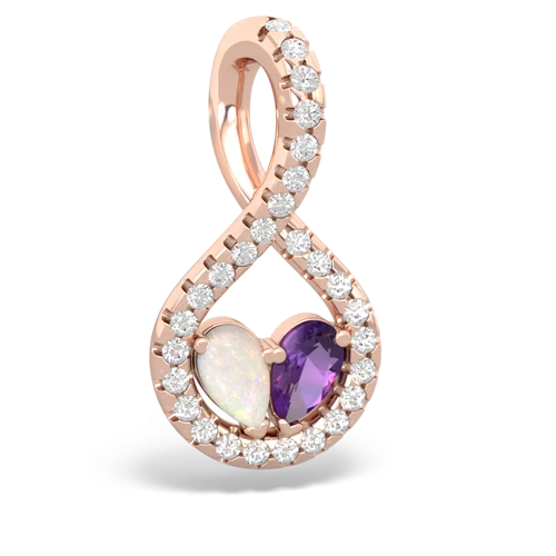 Opal Genuine Opal with Genuine Amethyst PavÃ© Twist pendant Pendant